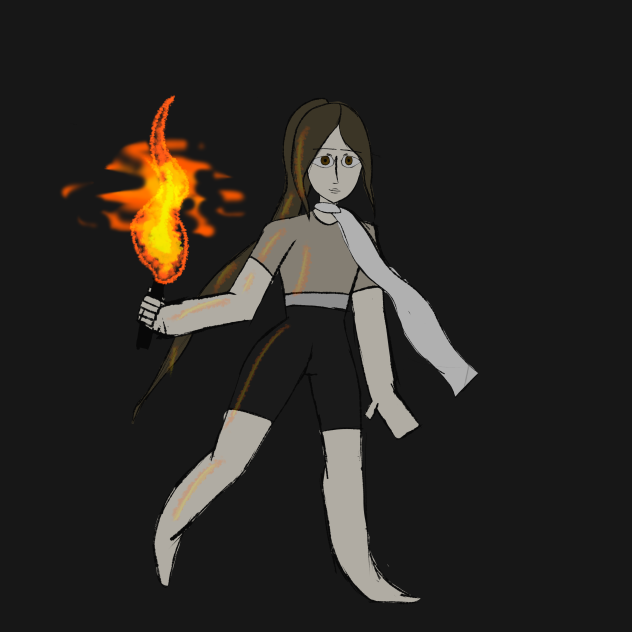 girl holding torch original ibisPaint