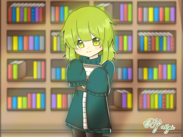 図書館で