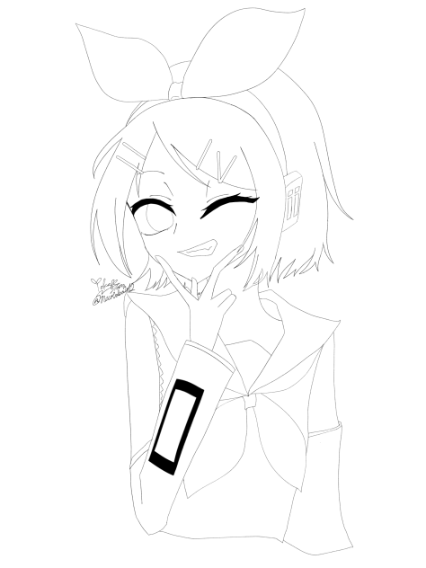 鏡音リン線画(Kagamine Rin Lineart)