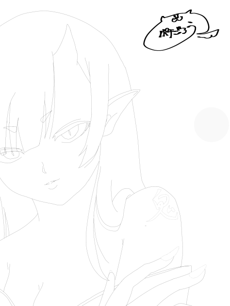 鬼女　線画