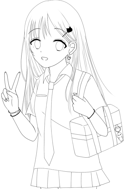 💜校則違反　塗り絵✖️