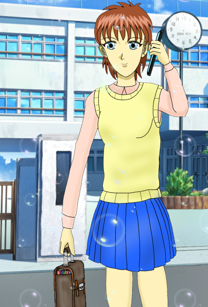 待ち合わせ学校前時々シャボン玉？！