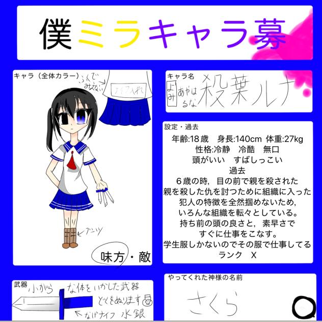 無僕ミラキャラ募