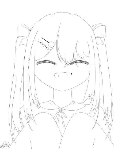 7、ニッ！線画
