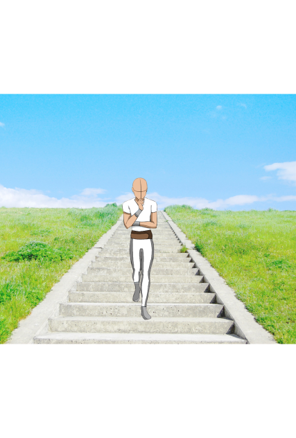 Anime Walking downstairs