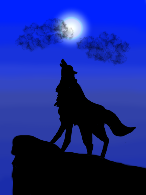 オオカミと月 - ibisPaint