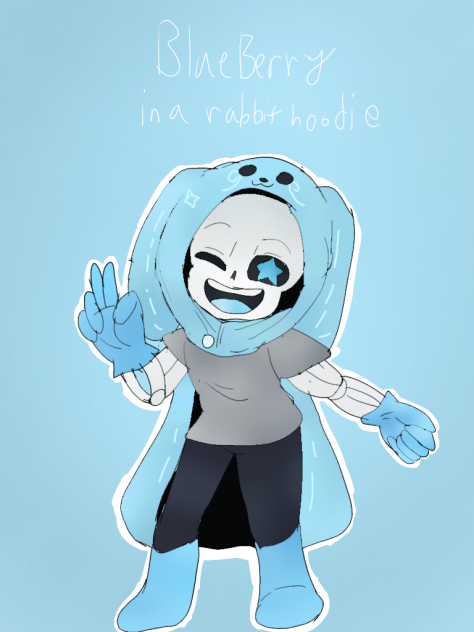 blueberry 💙 in a rabbit hoodie