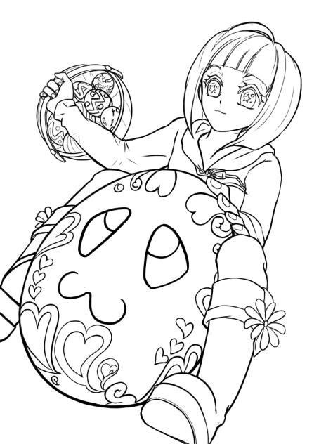 週末の落書き13 線画 レアエッグハント