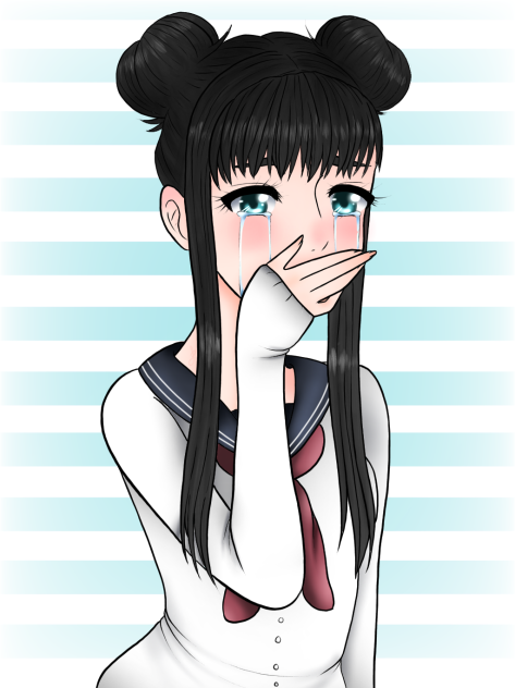 Crying school girl