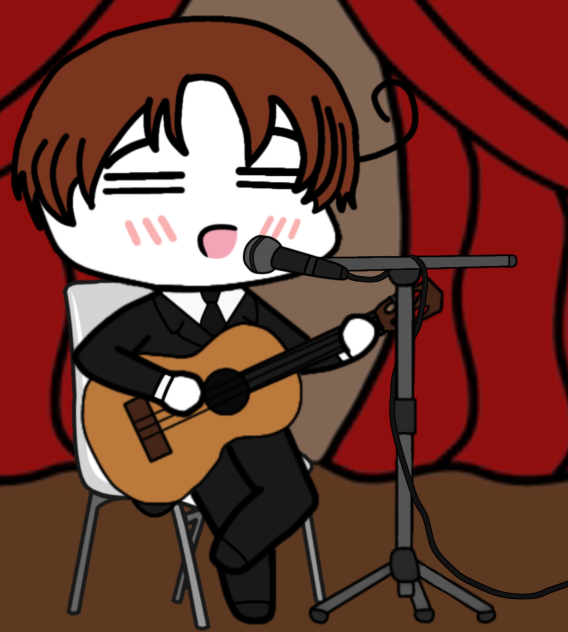 Feliciano Vargas plays guitar and sings