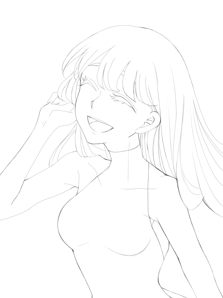 髪を触る Ibispaint
