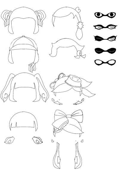 イカガールのゲソ　トレス素材