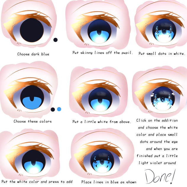 Draw an eye with steps❄️