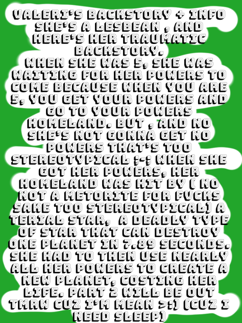 Valeri’s backstory part 1