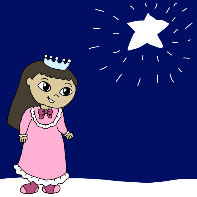Sleeping Beauty wishing upon the star