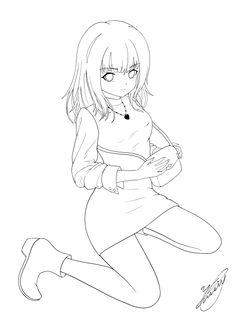 Loved dress（線画）