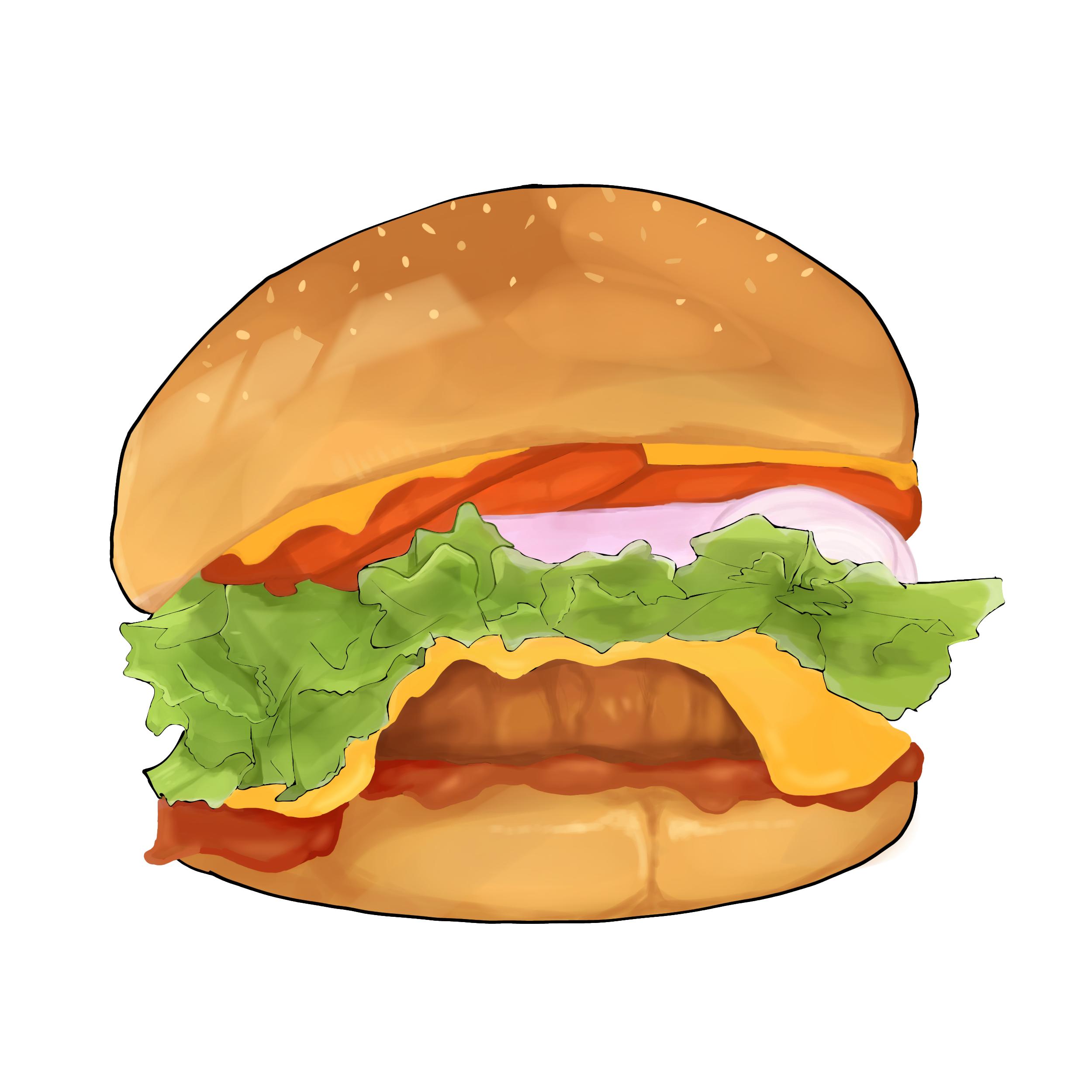 food draw burger - ibisPaint