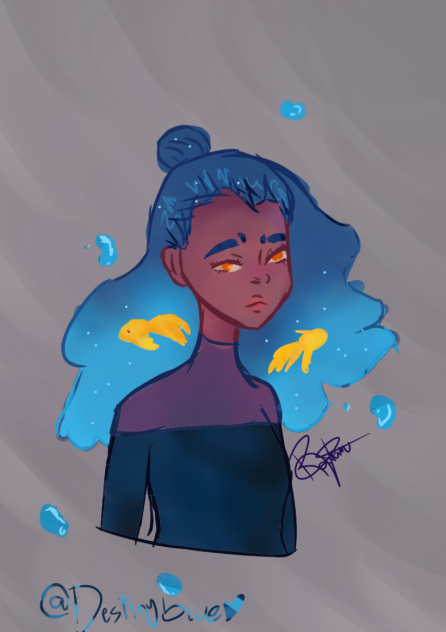 Water hair (Draw in your style)