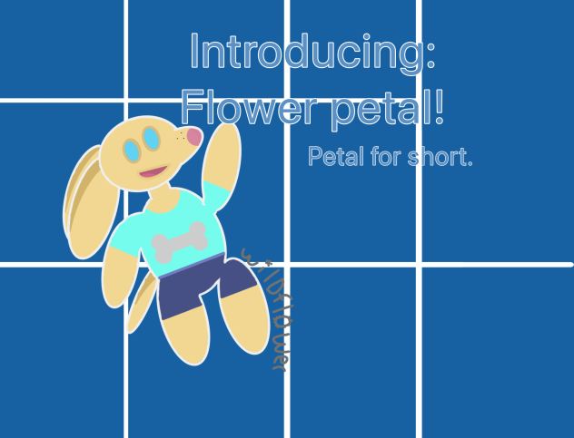 The golden retriever, flower petal!