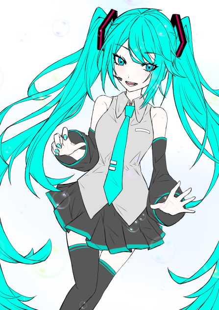 初音ミク線画塗りました！