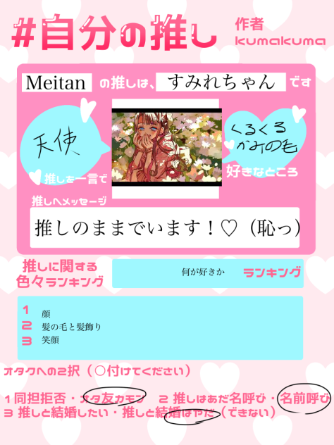 自分の推し！！