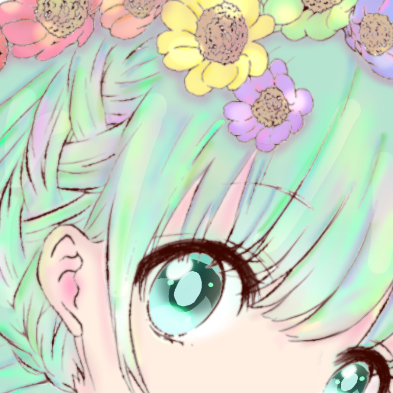 線画お借りして色塗り練習 Ibispaint