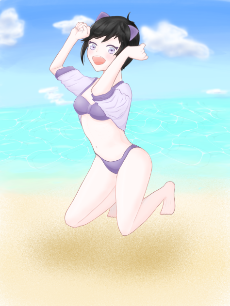 猫耳水着女の子