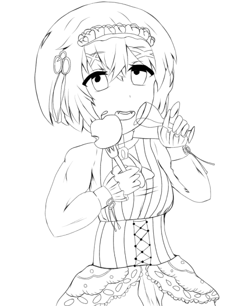 アカズキ 線画