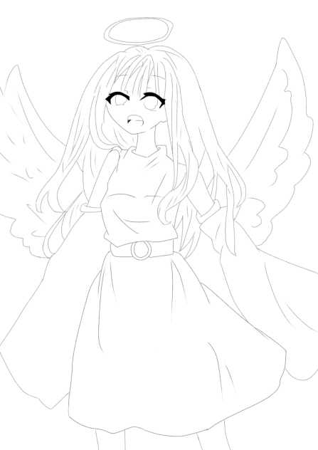 天使の線画
