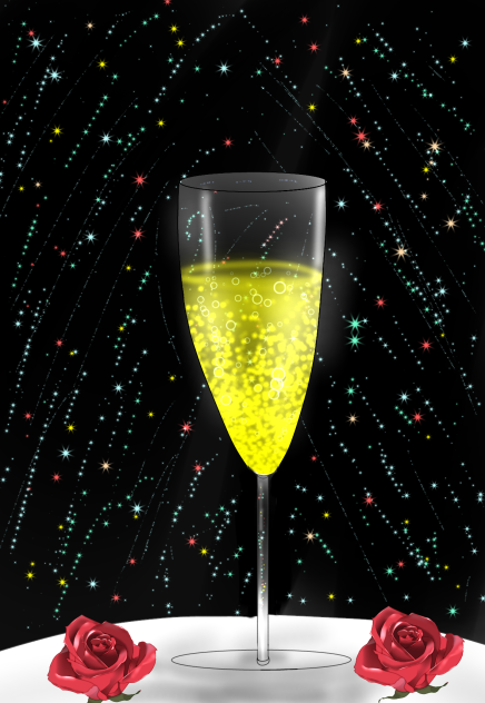 星空を見ながら、乾杯