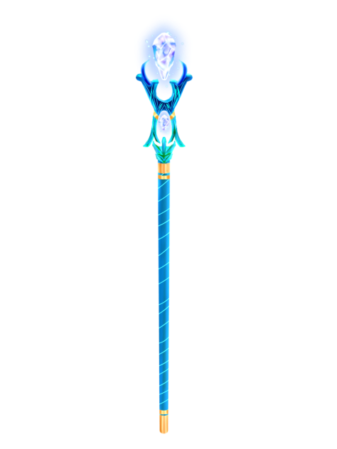 magical staff with gem