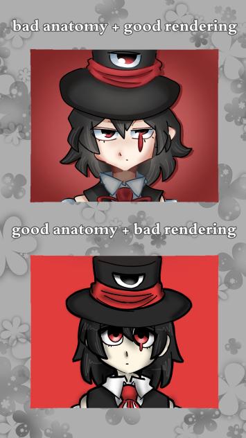 bad anatomy VS bad rendering
