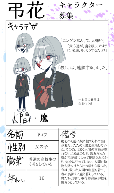 弔花キャラ募集