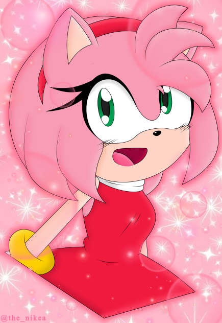 Amy Rose Coloring Portrait (My Version)