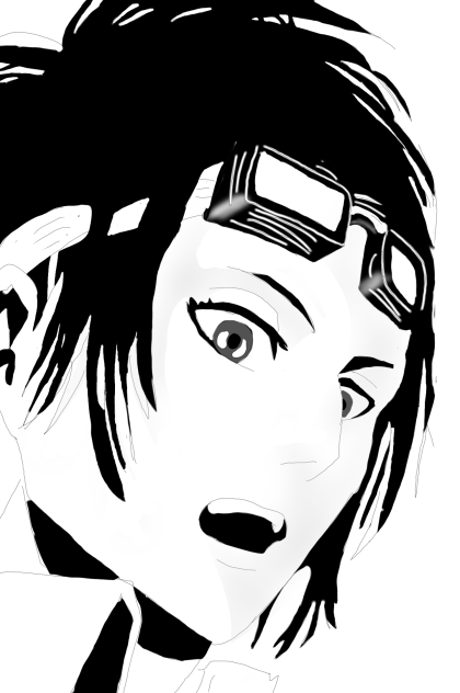 進撃の巨人ハンジ 白黒画 【トレス】