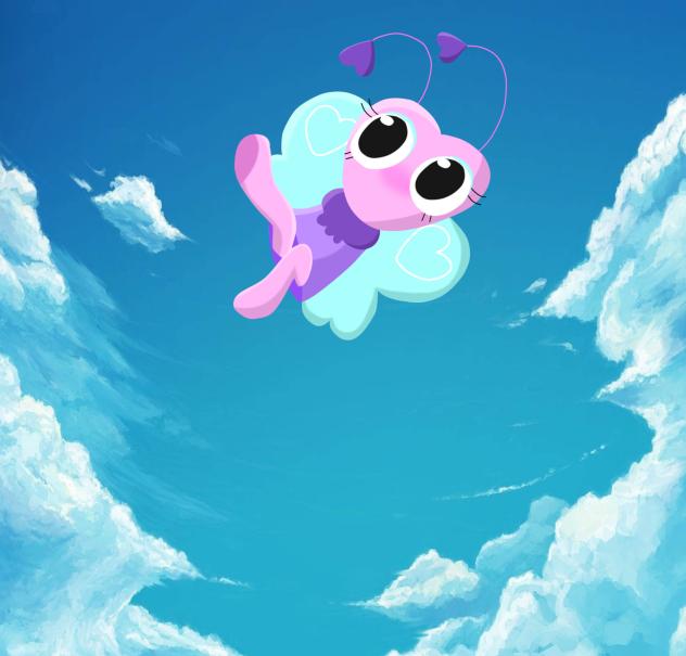 Flutter falling in da sky wallpaper