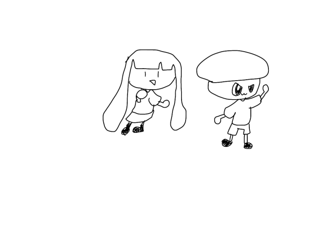 イカガールとアフロボーイ