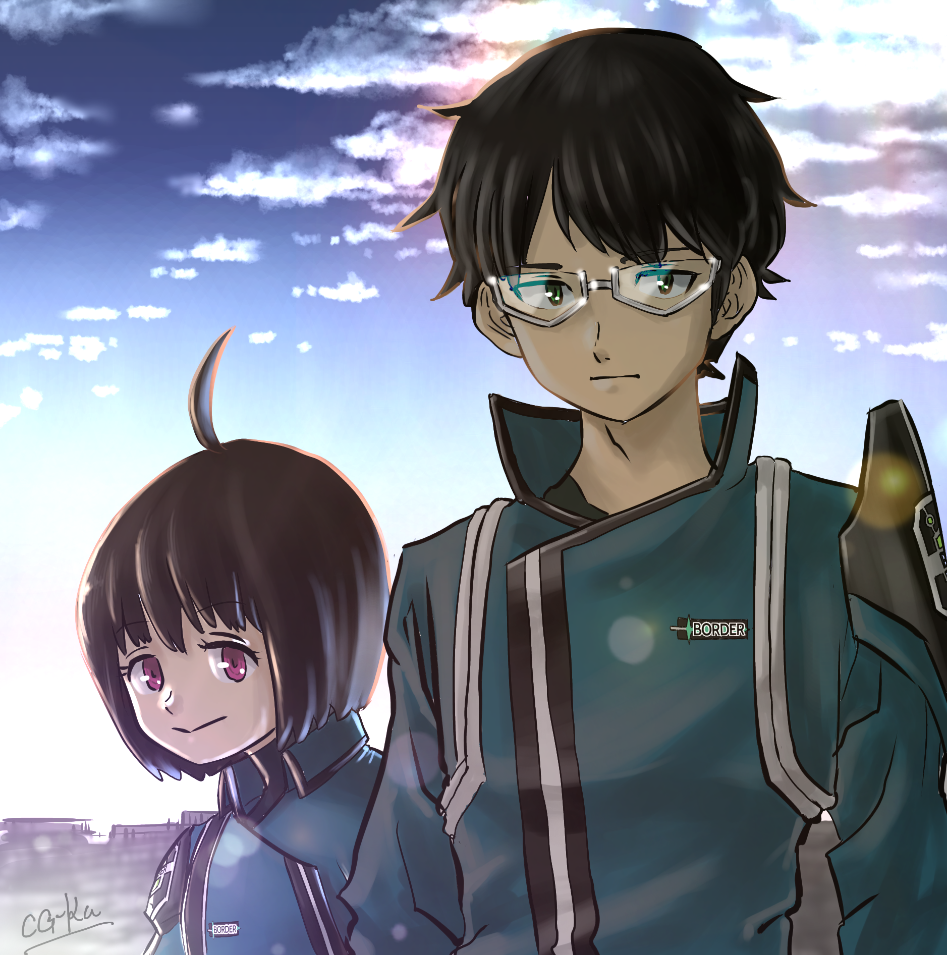 三雲 修 と雨取 千佳 - ibisPaint
