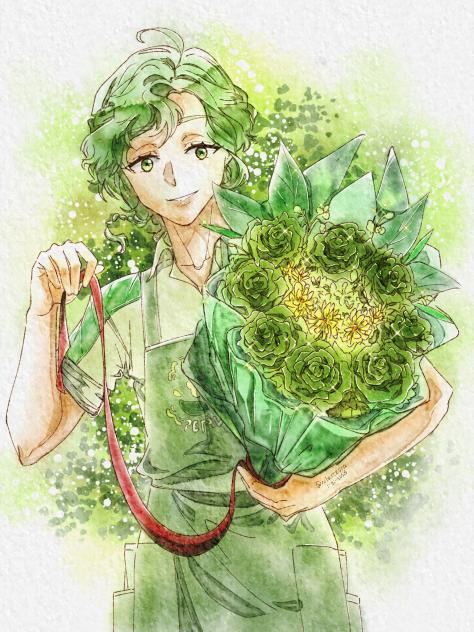 Mr. florist's green-themed bouquet