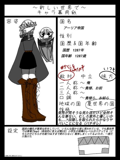 キャラ募集やらせていただきました!