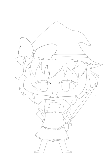 魔理沙線画！！