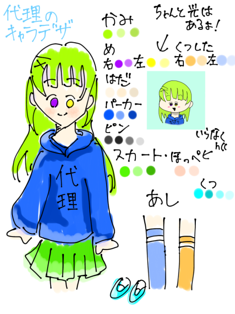 代理のキャラデザ