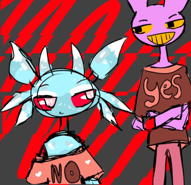 Jax and Gibli in t-shirts