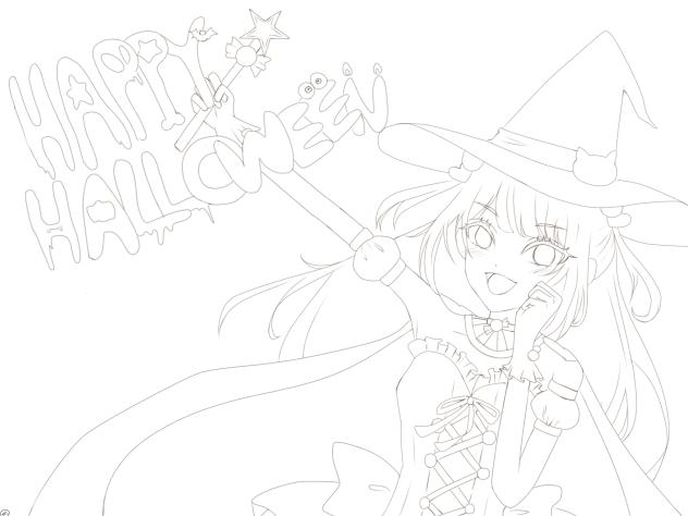 ハロウィン線画
