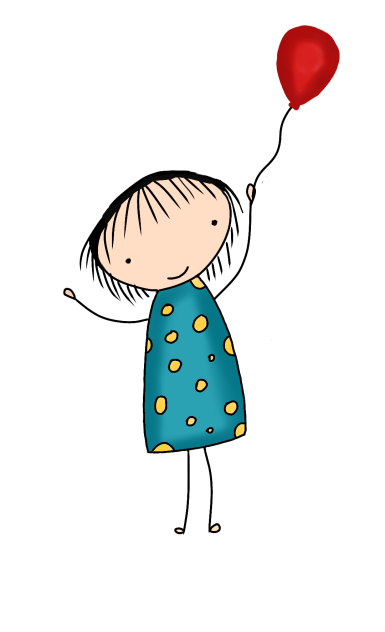 Girl with balloon Color