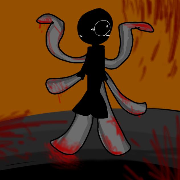 bloody black figure