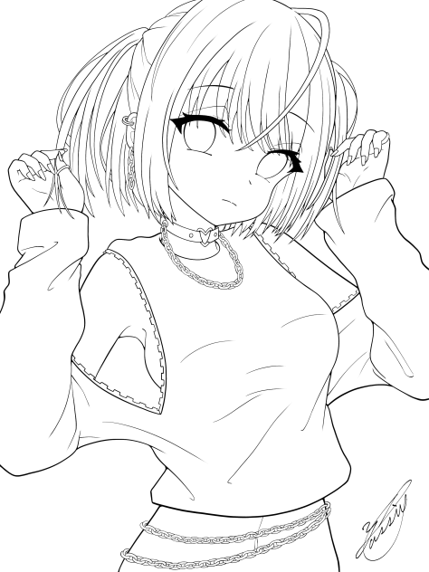 オープンショルダートップス（線画）