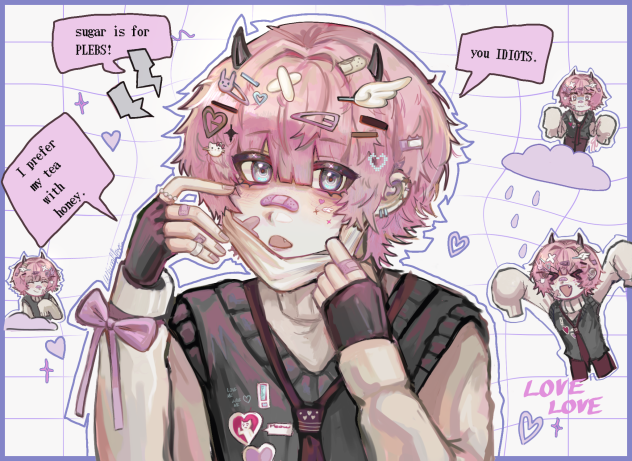 Mr. bandaid hair. oc