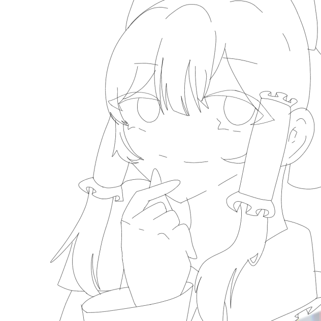 霊夢さん線画