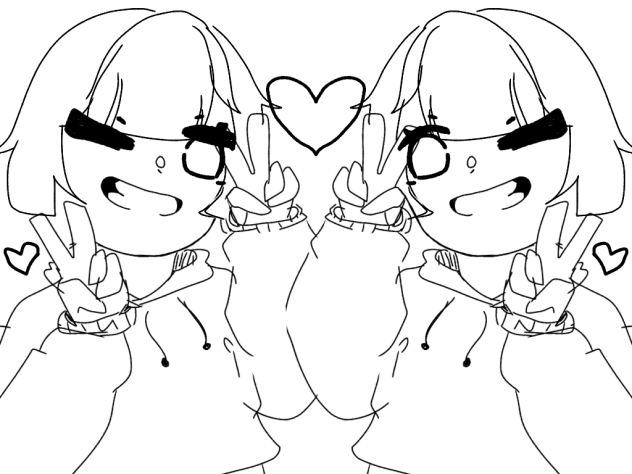 ふたごの線画